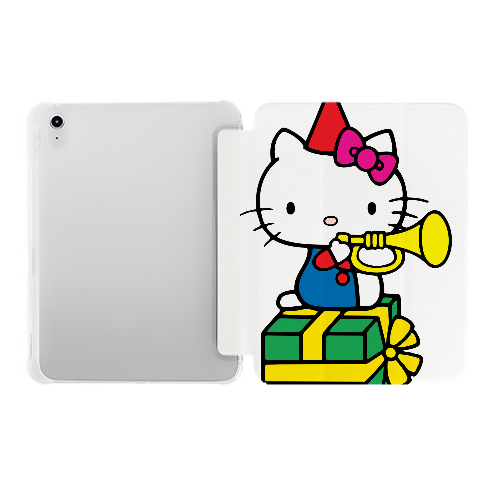 （画像用） Hello Kitty ハローキティ IPad ケース ペン収納付き 三つ折りスタンド PUレザー×シリコン 対応機種9.5/10.5/10.9インチ